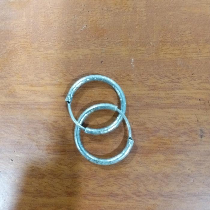 ANTING BULAT  lapis emas putih