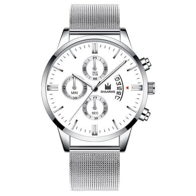 Jam Tangan Pria Original SHARMS Anti Air Tali pasir tipis Dengan Tanggal Model Kekinian Kasual Cowok