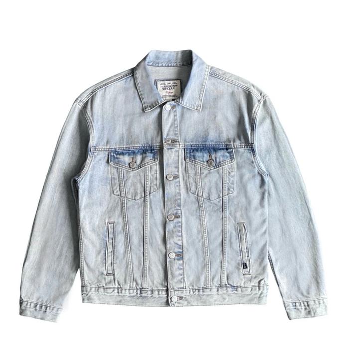 WHO.A.U distressed trucker denim jacket washed light blue jaket jeans outer type III