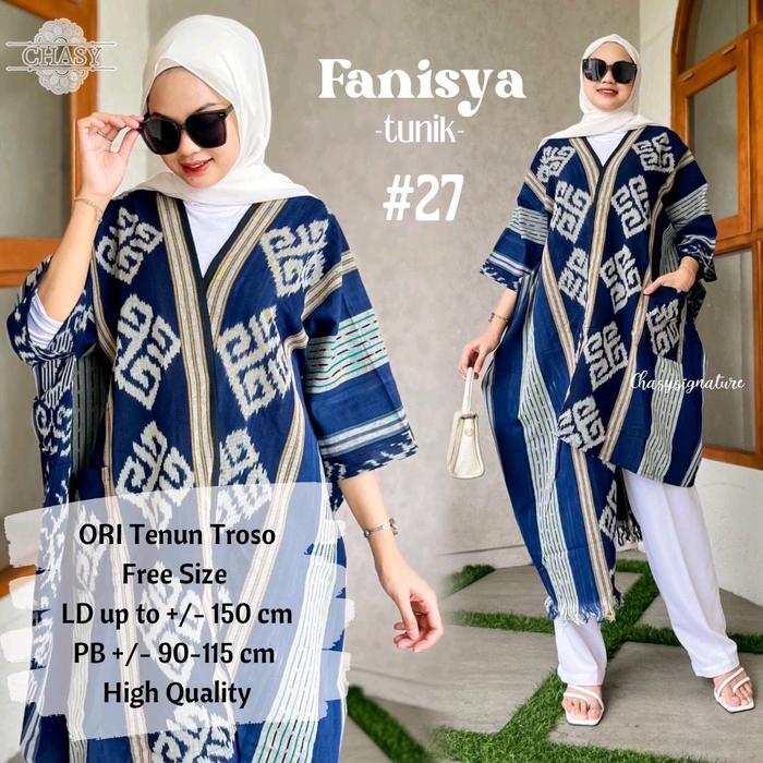 Fanisya #27 Tunik Jumbo Ethnic Ori Tenun Troso Jepara Nyaman Motif Wanita Atasan