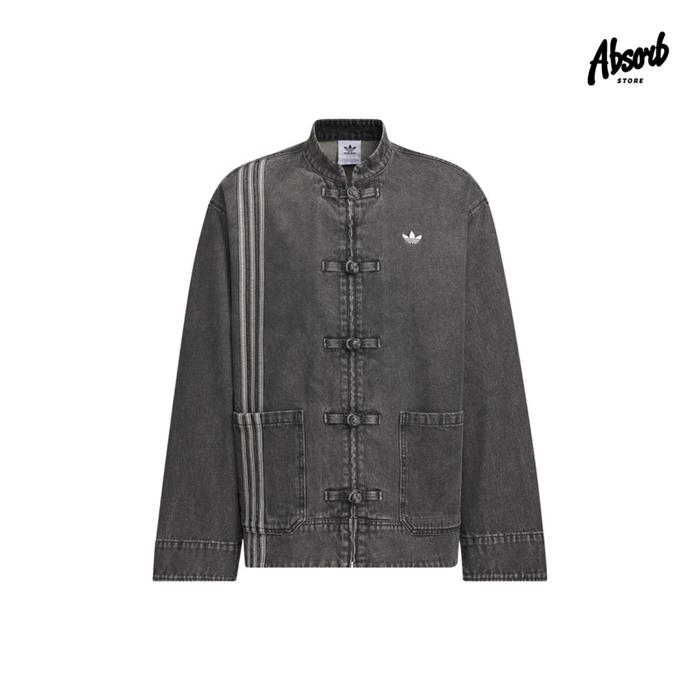 Adidas Originals CTT Oversized Chinese Track Top 3.0 Jacket (Medium Black Denim) Tracktop Stripe Che