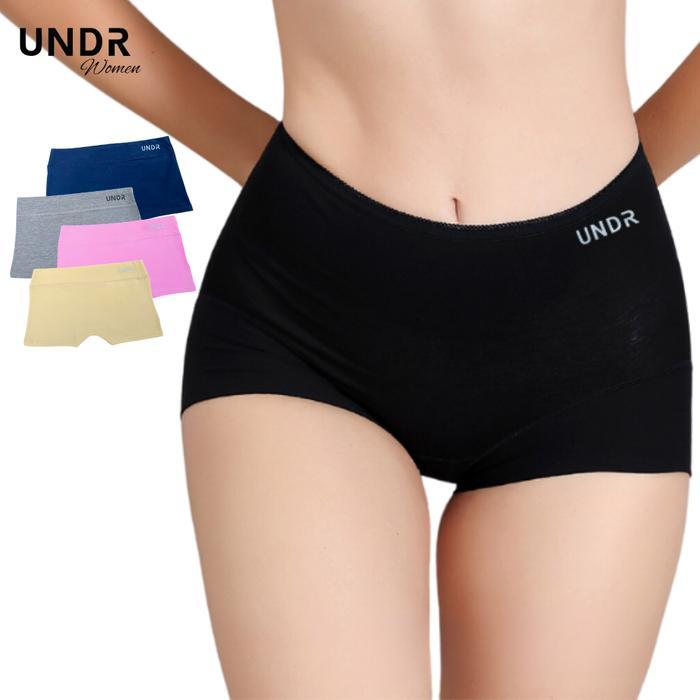 UNDR Boxer Wanita Celana Dalam Dalaman Perempuan Boy Short Katun Pure Cotton CD Kolor Kotak Bokser C
