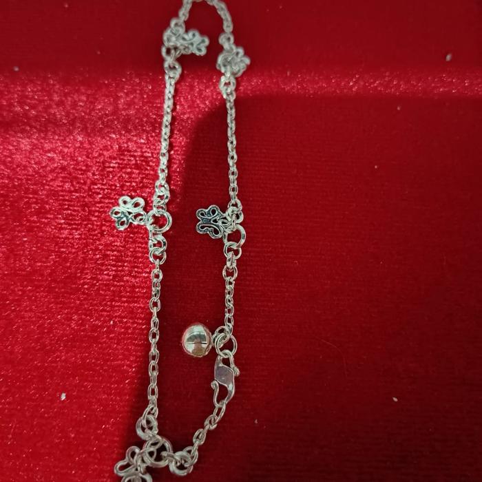 gelang kaki perak murni anak dan dewasa