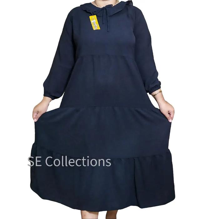 BAJU DASTER WANITA MIDI KRINGKEL/DASTER MIDI LENGAN PANJANG POLOS PREMIUM     Busui Nyaman Tebal