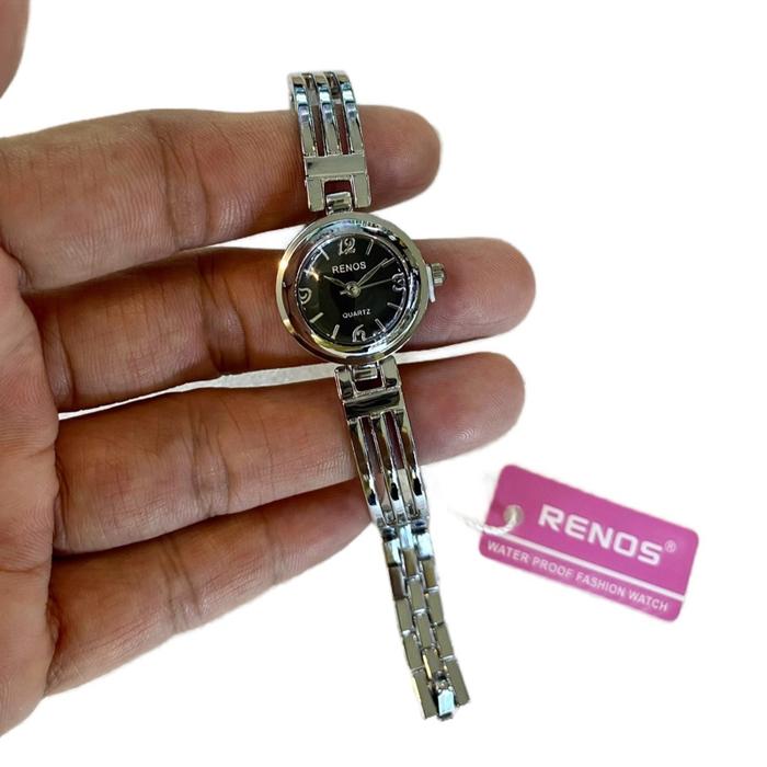 Jam Tangan Cewe Rantai RENOS Bulatan Kecil