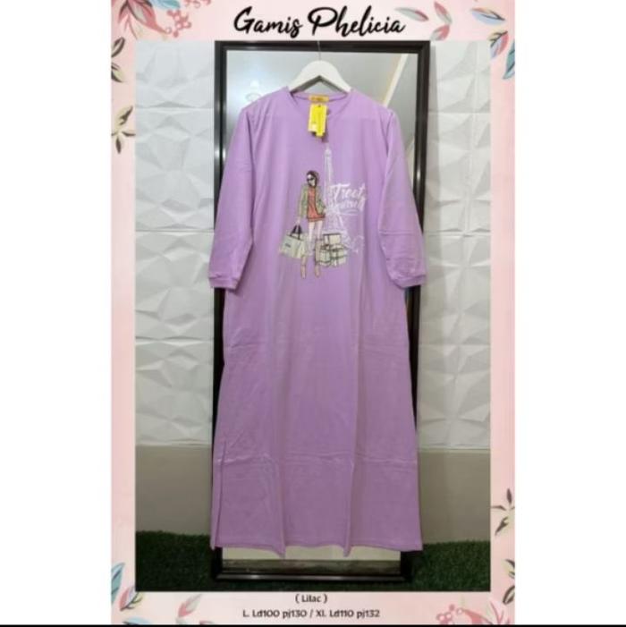 dress gamis kaos phelicia