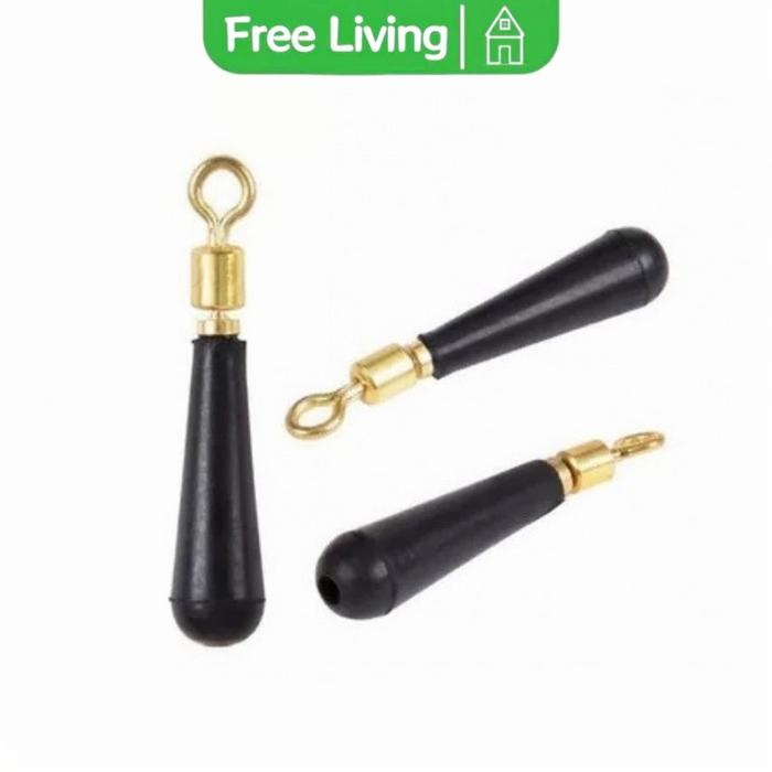 Duduk Pelampung Pancing Karet Swivel Putar Bebas Cincin Putar Pelampung Anti Lilit Senar Aksesoris A