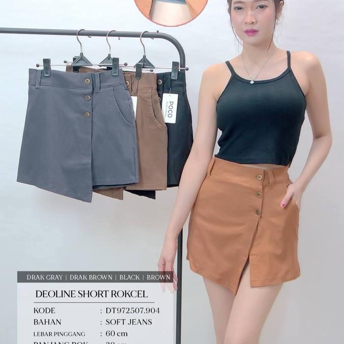 Deoline Short Rokcel Bahan Soft Jeans Wanita