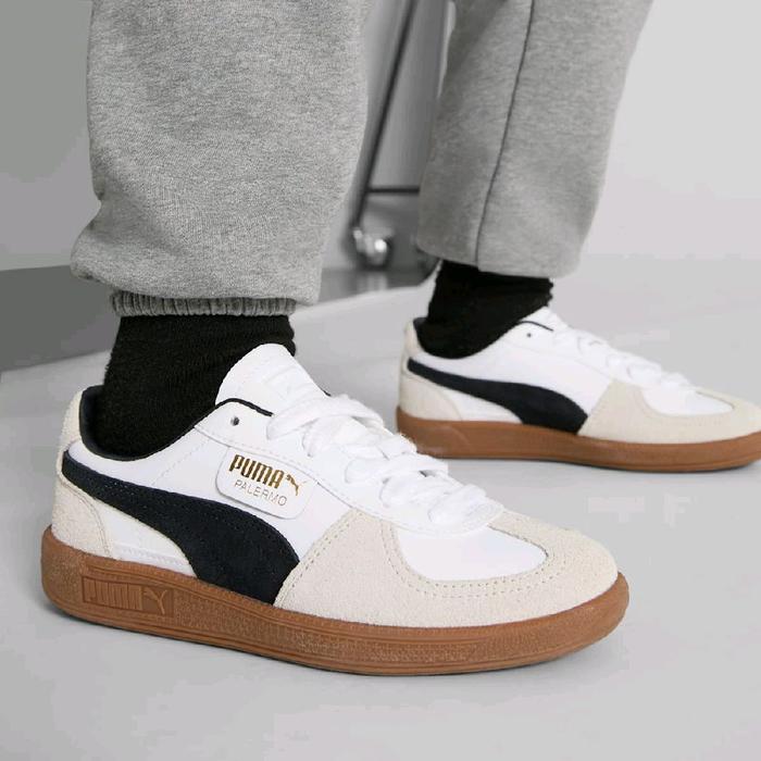 Puma Palermo Leather Sepatu Kets Sneakers Fashion Streetwear Kasual Unisex Pria Wanita Trendy Terlar