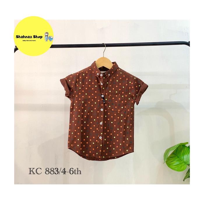 Kemeja motif lengan pendek dj kids