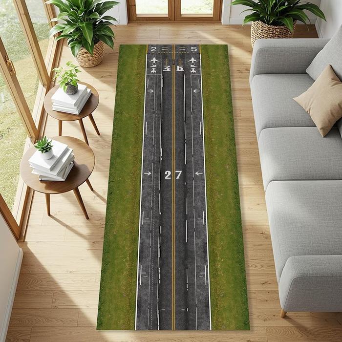 Runway Runner Rug Children's Warm Climbing Mat Terminal Racing Runway Carpet Living Room Bedroom Hom