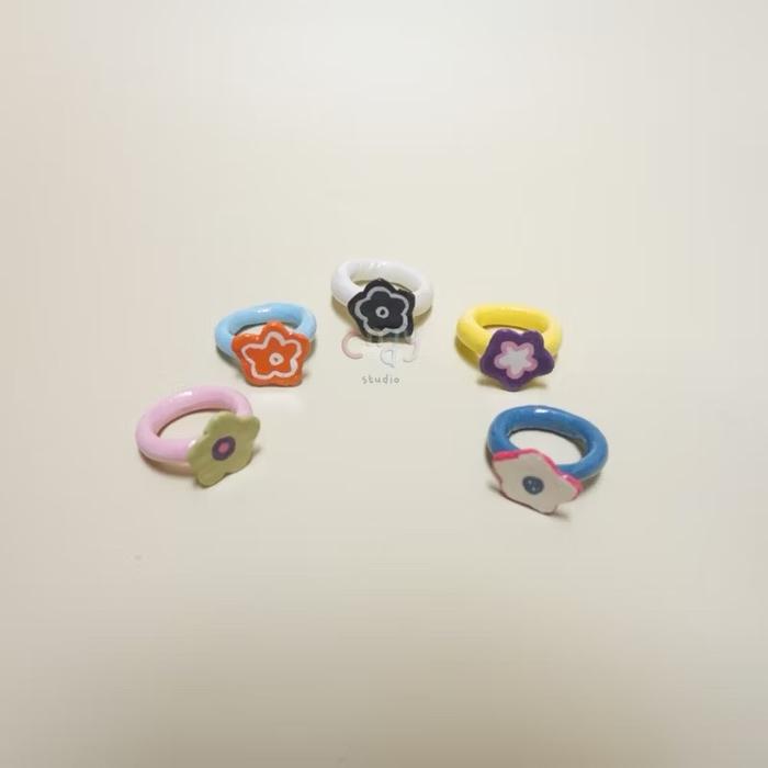 Daisy Clay Rings / Cincin Clay