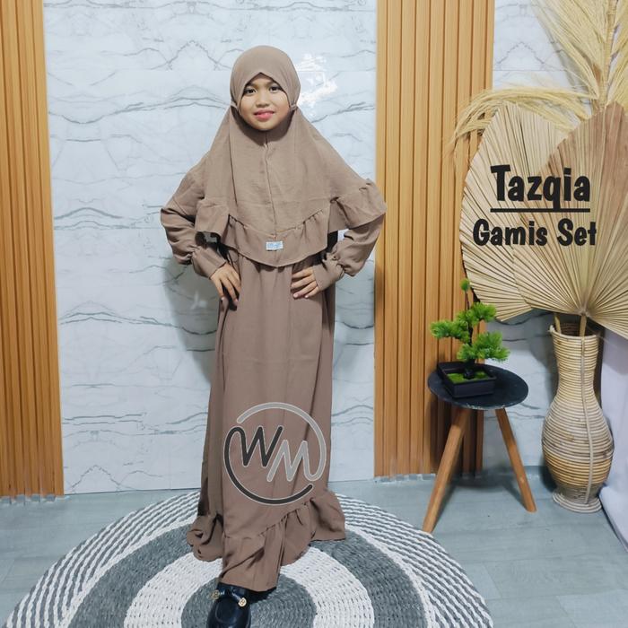 Gamis Anak Perempuan TAZKIA Gamis Syari Anak Baju Muslim Anak Cewek Crinkle Airflow Panjang Setelan