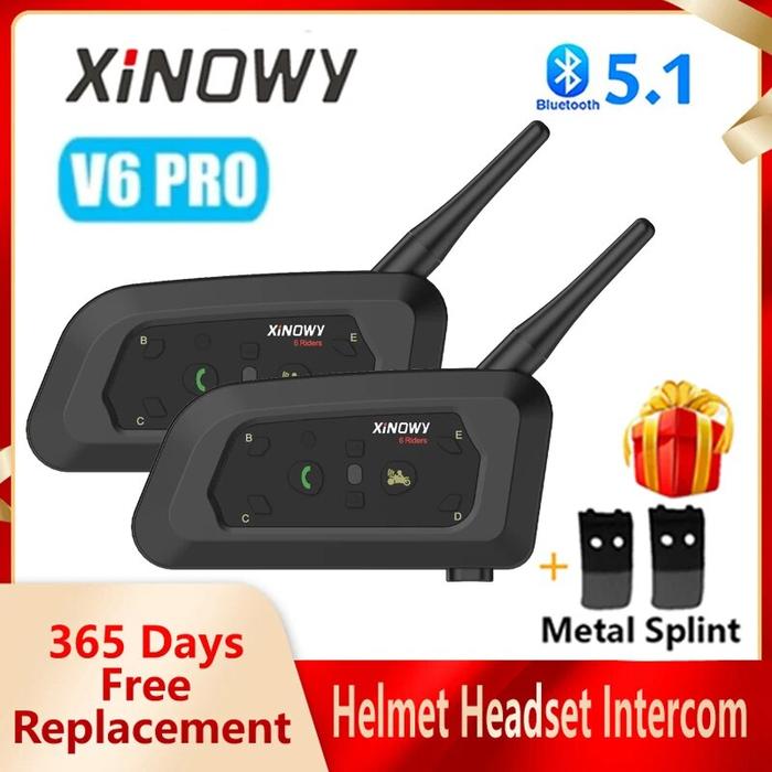 XINOWY V6 PRO Bluetooth Helmet Intercom Headset 1200M Motorcycle