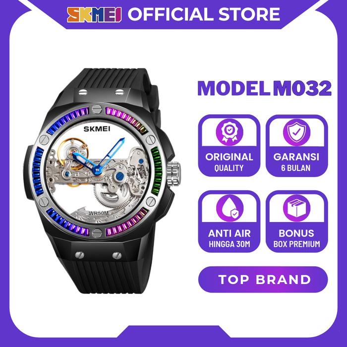 SKMEI Jam Tangan Mechanical Pria Automatic Movement Otomatis Anti Air M032 Original