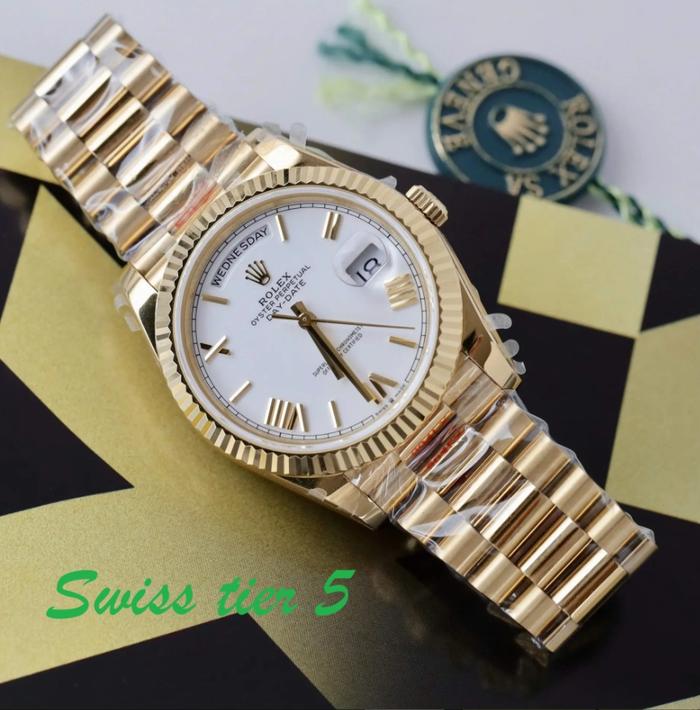 JAM TANGAN SWISS TIER 5RolexDay-Date Watches White Dial 40mm