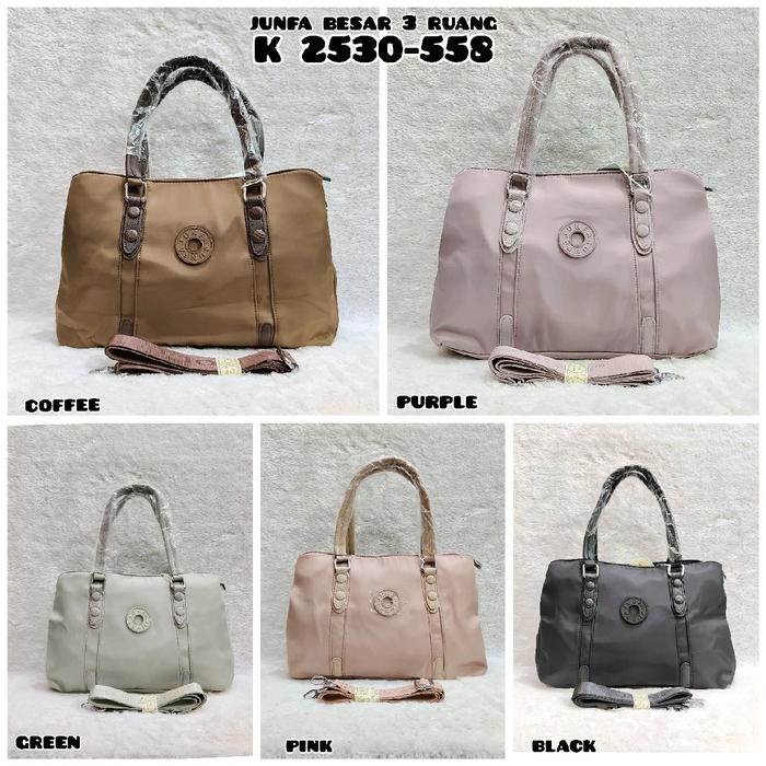 TAS SELEMPANG WANITA K2530-558 BAHAN PARASUT UKURAN BESAR 3 RUANG