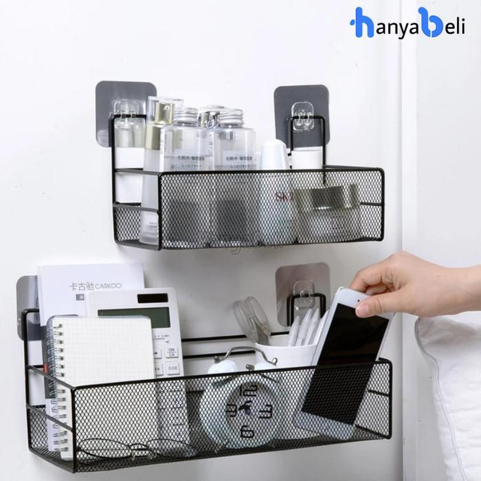 Rak Besi Kamar Mandi Tempel Dinding Keramik Rak Dapur Keranjang Besi