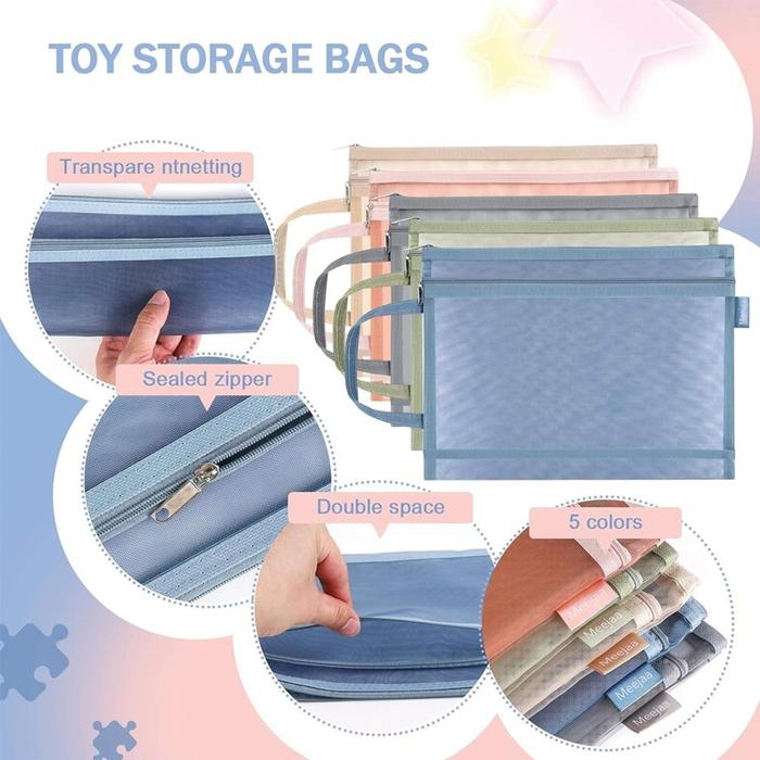 SP Tas Folder Map Jaring Zipper Bag Nylon Mesh Transparant Multi Storage A4 A5 A6