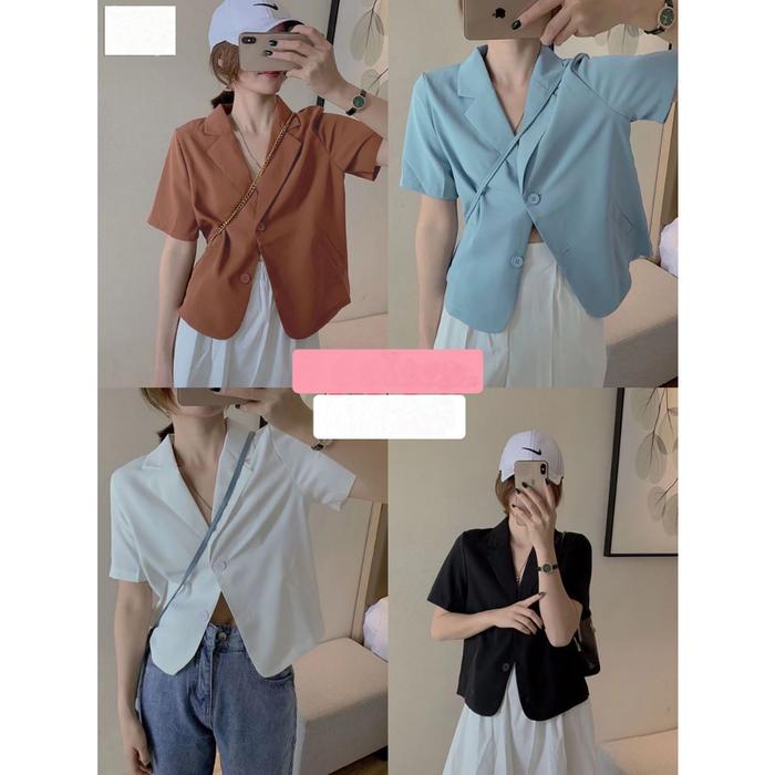 Blazer Wanita Korea / Blazer Import / Blazer Wanita Lengan Pendek / Baju Atasan Blazer / Blazer Crop