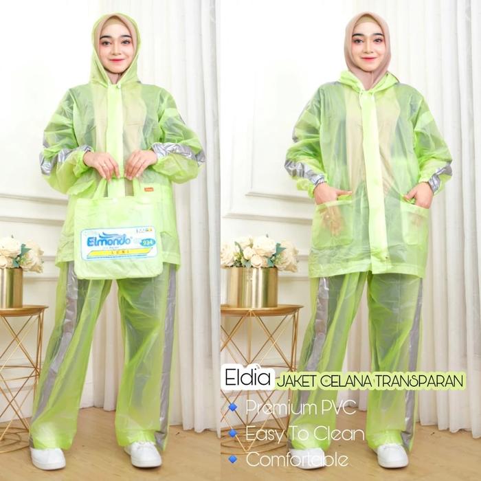 Eldia Lexi Jas Hujan Jaket Celana Transparan Mantol Jaket Celana Transparan