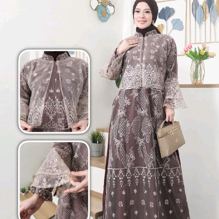 ISYANA DRESS GAMIS VELVET BROKAT MEWAH TERBARU PESTA KOANGAN Lebaran Remaja Muslim