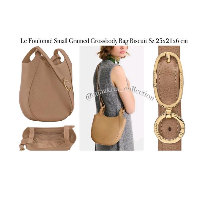 Le Foulonne Small Grained Crossbody Bag Biscuit