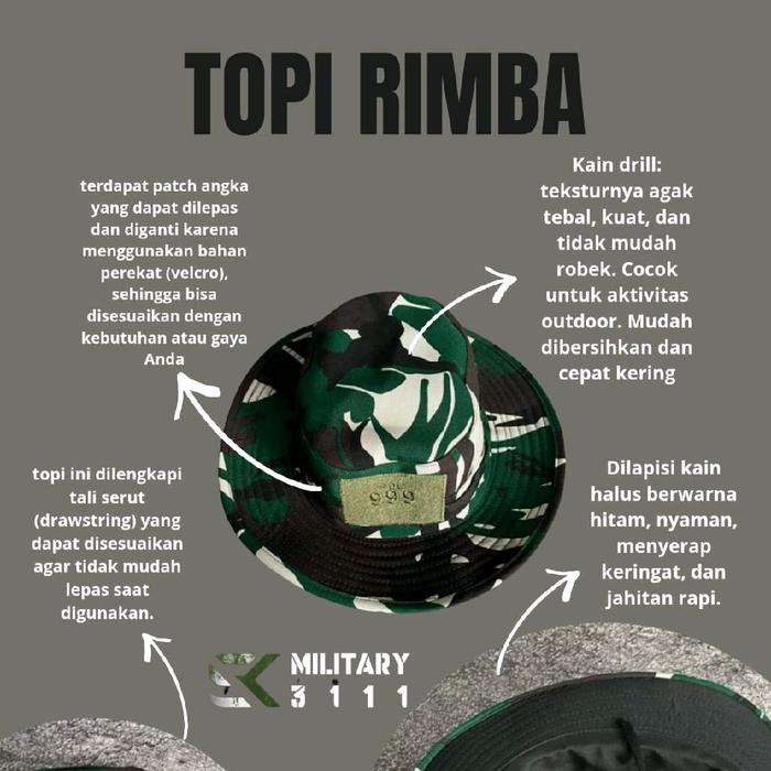 TOPI RIMBA velbet 999 tebal