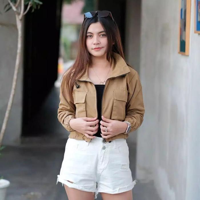 Sury Jaket Crop Wanita Trendy - Jaket Wanita - Jaket Crope Wanita Terlaris Spesial Promo Knitt.id