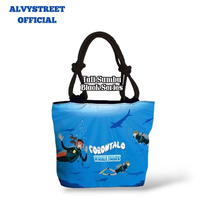 ALVYSTREET OFFICIAL | Tas Totebag Tali Sumbu Motif Gorontalo | Souvenir Wisata Asia