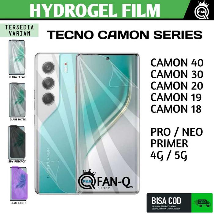 Hydrogel Film Tecno Camon 40 30 20 19 18 17 Pro 4G 5G Premier Neo Anti Gores Full Screen