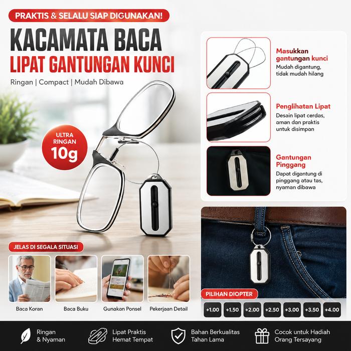 Klip Kacamata Anti Selip Tanpa Bekas untuk Pelajar, Pekerja Kantor & Pengguna Kacamata Aktif, Nyaman