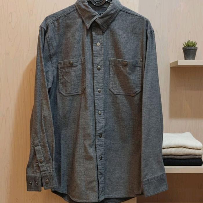 kemeja harley Kemeja cowok / pria / laki laki harley davidson original Abu Kancing Baju Panjang Kera