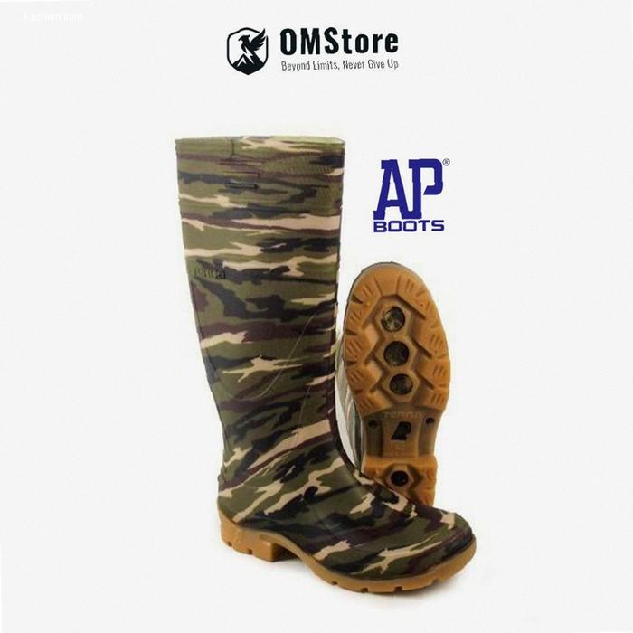 Sepatu Bot Karet Loreng Army AP Boots Terra | Kekinian