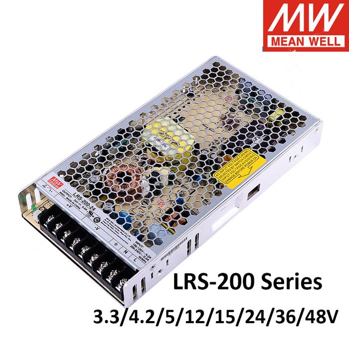 Original Mean well LRS-200 12V 24V Single Output Switching Power