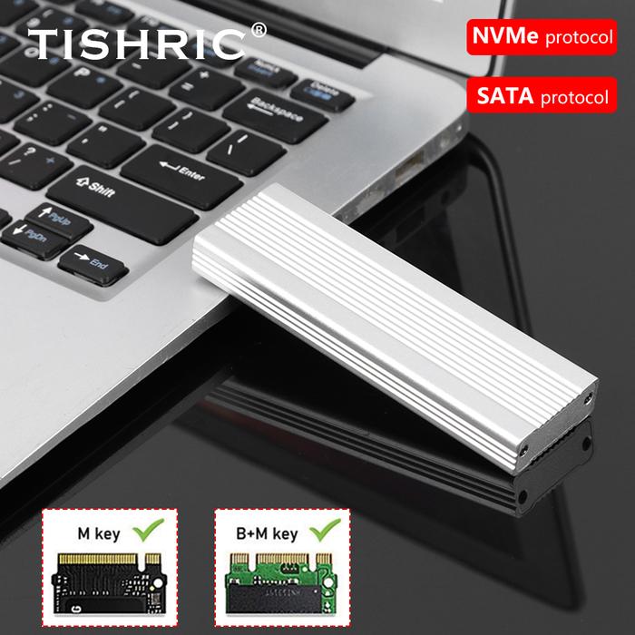 TISHRIC M.2 NVMe SATA SSD Case NVME PCIe SSD Enclosure for M.2 NVMe