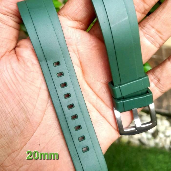 strap rubber seiko 20mm hijau army universal seiko curve seiko tali jam 20 mm