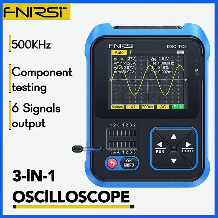 FNIRSI DSO-TC3 Digital Oscilloscope Transistor Tester Function Signal