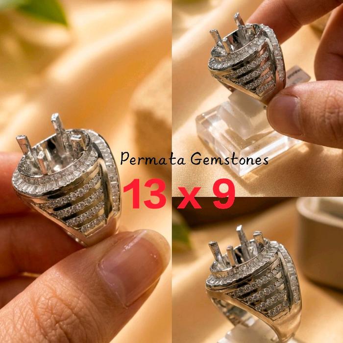 Ring/Emban Cincin Alpaka Tepper 13 x 9 mm