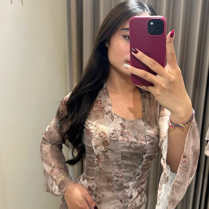 Kebaya Ciffoon Flower  Crinkle || Kebaya Bali,Kebaya Moderen,Kebaya Premium, Kebaya Kondangan,Kebaya