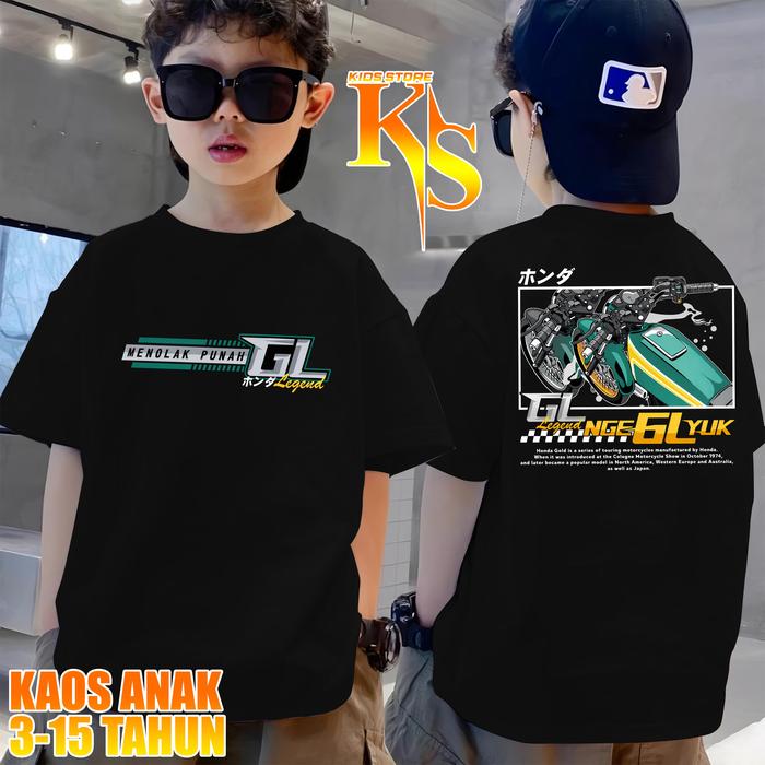 kaos anak GL baju T-shirt pakaian atasan pria distro rosok honda gank racing team herex gl100 gl200 