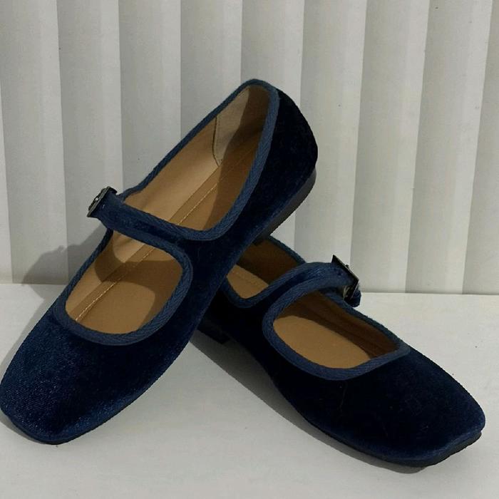 preloved cajsa shoes sepatu wanita 36 velvet blue biru