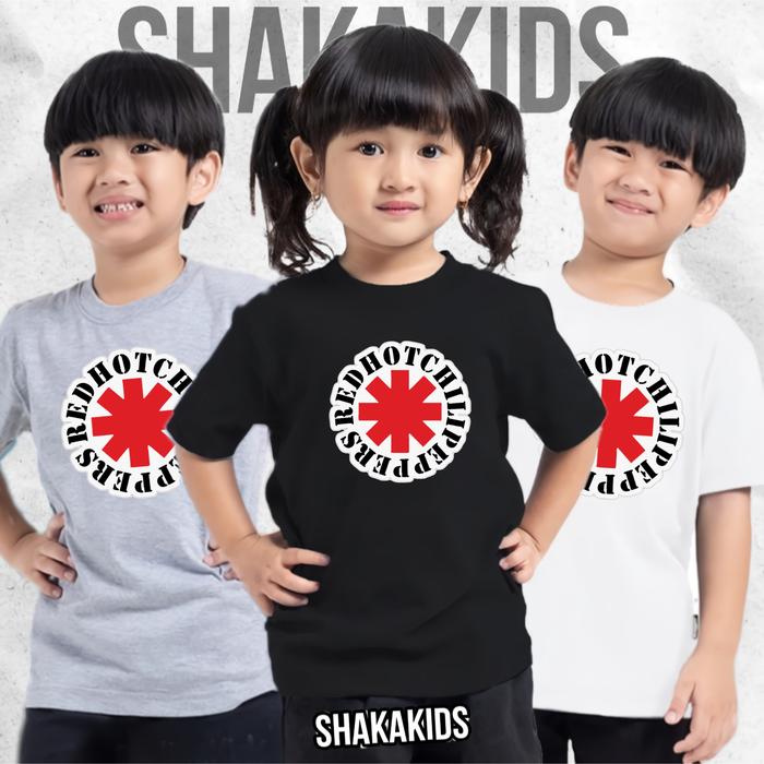 Shakakids Kaos Anak RHCP Band Musik lengan pendek pria wanita original Fashion Baju distro atasan pa