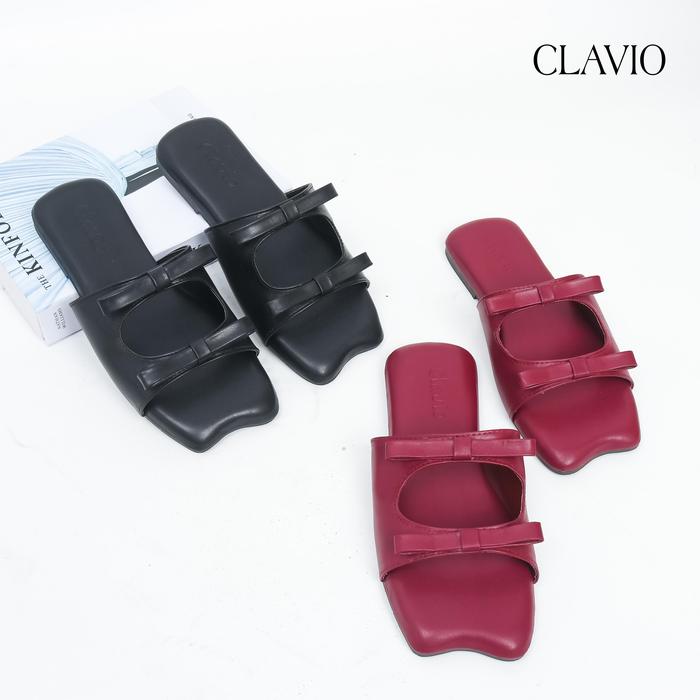CLAVIO.ID Haerin Sendal Slop Teplek Wanita Kekinian Super Empuk