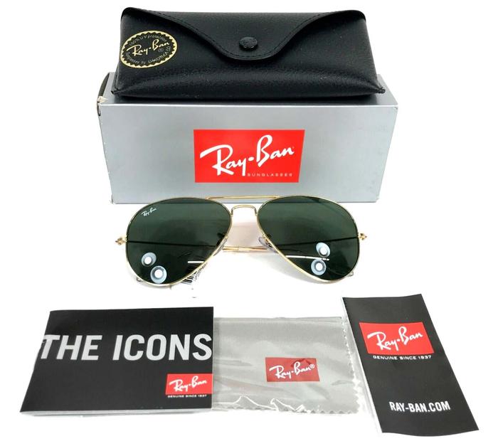 Kacamata RayBan Sunglasses RB3025 AVIATOR LARGE METAL L0205 Arista Gold G-15 Lenses 58mm Original