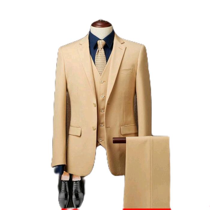 Jas pria Satu set Blazer Rompi celana/Jas kerja stelan/Jas nikah Satu set Formal Kantor Celana Casua