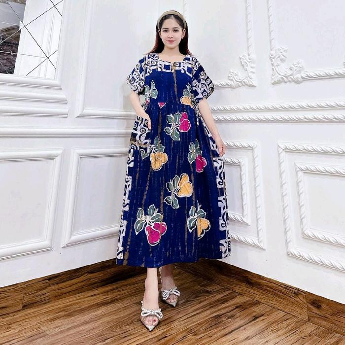 Halya Galery | Chiby Dress Cap | All Size Ld 110 | Resleting Depan | Busui Freandly | Rayon Ajl | Da