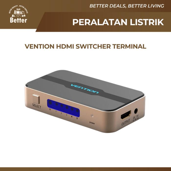HDMI Switcher Vention Converter 5 in 1 Output Adaptor Full HD 4K Support Audio Remote