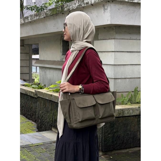 Colony Studio - Company Army Green Sling Bag Canvas