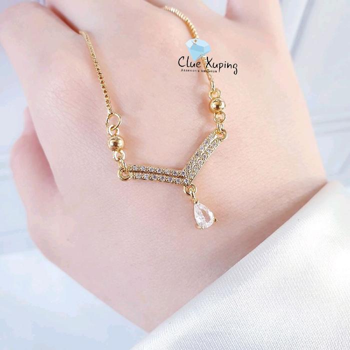 Clue Xuping Aksesories Kalung Fuji Permata Juntai Perhiasan Wanita Gold Cxb0045 stud earrings safety